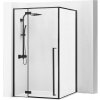 Rea Fargo Black, sprchový kút s krídlovými dverami 120 (dvere) x 90 (stena) x 195 cm, 6mm číre sklo, čierny profil, REA-K3214
