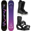 Gravity Sirene Black 24/25 snowboard + Gravity Rise black viazanie + Gravity Bliss black/white topánky + zľava 16 € na príslušenstvo - 156 cm + S (EU 37)