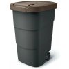 PROSPERPLAST Nádoba na smeti s odolnými kolieskami Wheeler, antracit s hnedým vekom 90 l