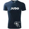 Judo nápis + postavy - Pánske tričko Fantasy športové - L ( Tmavomodrá (takmer čierna) )