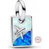 Charm Sterlingové stříbro 925 Letadlo nad oceánem - symbol svobody a dobrodružství, přívěsek na náramek cestování