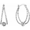 Strieborné náušnice vzorované kruhy so Swarovski kryštálom 31324.1