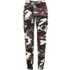 Ladies High Waist Camo Cargo Pants - wine camo 28