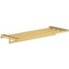 Hansgrohe AddStoris - Polička s držiakom uterákov, dĺžka 65 cm, leštený vzhľad zlata - 41751990