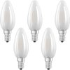 OSRAM HOMELIGHTING 4058075090682 LED En.trieda 2021 E (A - G) E14 sviečkový tvar 4.2 W = 40 W teplá biela (Ø x d) 35 mm x 100 mm vlákno 5 ks; 4058075090682