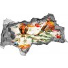 Nálepka 3D diera samolepiaca Ihličnany a vtáky 95x73 cm