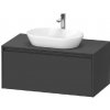 Duravit Ketho.2 - Umývadlová skrinka s výrezom, 46x100x55 cm, 1 zásuvka, grafit mat K24886049490000