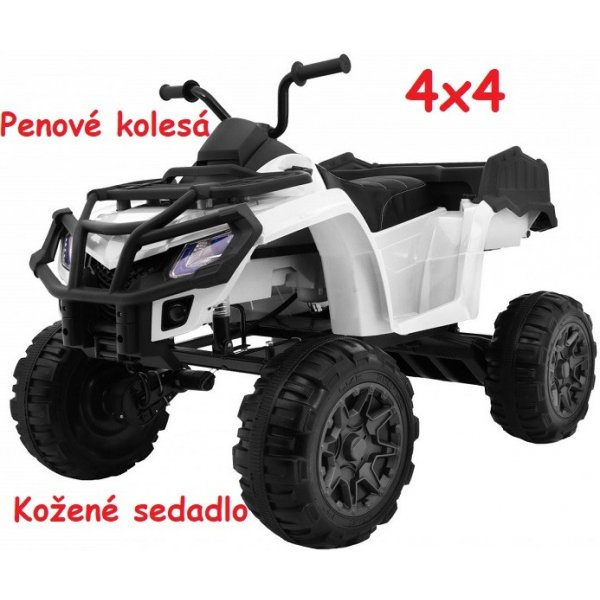 Joko veľká Elektrická štvorkolka 4x4 XL ATV kožené sedadlo penové kolesá  rádio USB biela od 269 € - Heureka.sk