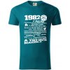 1982 v kocke - Tričko z organickej bavlny - L ( Petrolejová )