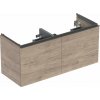 Geberit Acanto skrinka pod dvojumývadlo, orech hickory/melamín s drevenou štruktúrou 503.007.JR.1
