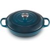 Le Creuset - Liatinový hrniec plytký 30 cm / 3,5 l modro - zelený