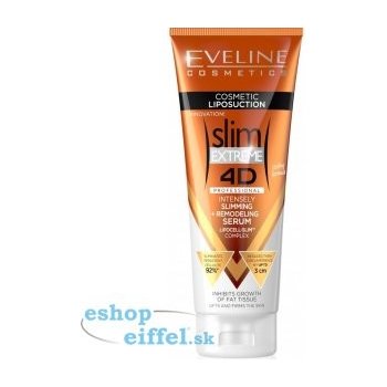 Eveline Cosmetics slim Extreeme 4D Liposukcia intenzívne zoštíhľujúce sérum remodelácie 250 ml