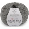 Pletacia priadza Alpaca Gold s flitrami 50 g - (9304) sivá