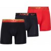 Pánske boxerky Nike Dri-Fit Essential Micro Brief 3P - university red/black/metallic gradient - Viacfarebný (M)