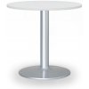 Konferenčný stolík ZEUS II, priemer 60 cm, sivá podnož, biela
