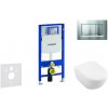 Geberit Duofix - Modul na závesné WC s tlačidlom Sigma30, matný chróm/chróm + Villeroy Boch - WC a doska, DirectFlush, SoftClose, CeramicPlus 111.300.00.5 NI7