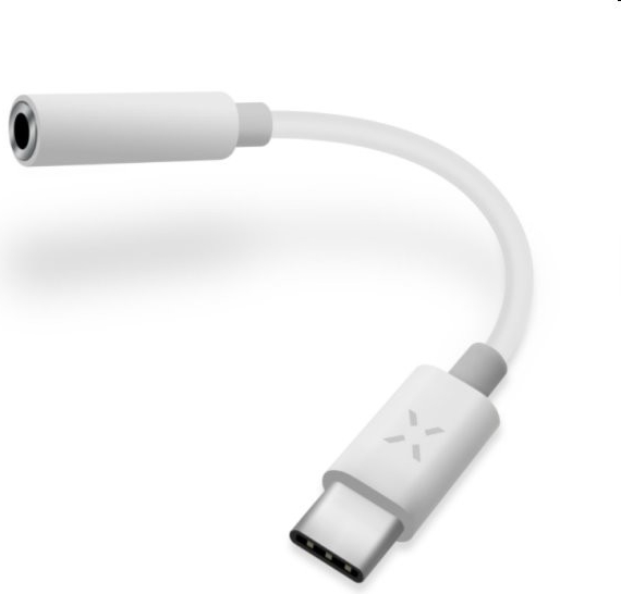 FIXED Redukcia pre pripojenie slúchadiel z USB-C na 3,5 mm jack s DAC chipom biela FIXl-CJD-WH