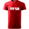 Yoga nápis - Klasické pánske tričko vyššej gramáže - 4XL ( Červená )