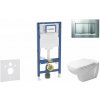 Geberit Duofix Set predstenovej inštalácie, klozetu D-Code a dosky softclose, tlačidlo Sigma30, matný chróm/chróm SANI11CP2106