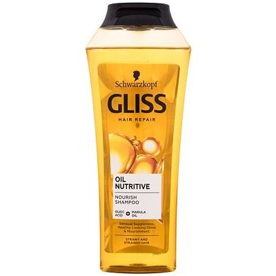 Schwarzkopf Gliss Oil Nutritive Shampoo 400 ml regenerační šampon na dlouhé vlasy s roztřepenými konečky pro ženy