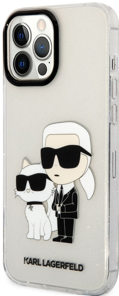 Karl Lagerfeld IML Glitter Karl and Choupette NFT iPhone 13 Pro Max čiré