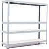 Policový regál Trestles RH 1500x1200x450, nosnosť 1400 kg, 4 police bílé Farba: sivá