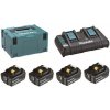 MAKITA 198091-4 sada 4*BL1860B akumulátor 18V/6Ah + DC18RD dvojnabíjačka + systainer