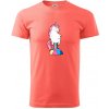Jednorožec prdí - Klasické pánske tričko vyššej gramáže - 4XL ( Korálová )