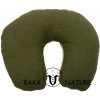 BAKA NATURE Cestovný Krčný vankúš PODKOVA 35cm x 30cm v ĽANE - Farba: zelená