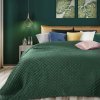 Prehozynapostel přehoz na postel Smaragdovo zelený obojstranný s prešívaním EURCHON-ARIEL-CZIE 230 x 260 cm