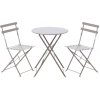 Garden Line SÚPRAVA ZÁHRADNÉHO NÁBYTKU SIVÁ (OKRÚHLY STÔL + 2 STOLIČKY) *5141