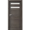 PORTA Doors SET Rámové dvere VERTE HOME D.2 so sklom, 3D fólia Dub tmavý + zárubeň PD-VER-D2_DUBTMAVY