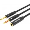 Cable Audio 2x 3.5mm Male to 4-Pole Female 3.5mm Vention BBTBY 0.3m Black