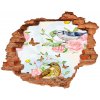 Diera 3D fototapeta nálepka Vtáky a ruže 90x70 cm
