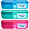 Sistema® Lunch™ Trojkomorová krabička na obed s nádobou na jogurt 1,1 l, mix farieb