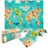 humbi obojstranná skladacia penová podložka z XPE 200 × 180 × 1 cm mapa sveta a ulice