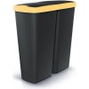 Odpadkový kôš COMPACTA Q DUO - objem: 50 l, farba: čierna so žltým vekom