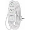 EMOS SK s.r.o. Predlžovací kábel 5 m / 3 zásuvky / biely / PVC / 1 mm2 - P0315
