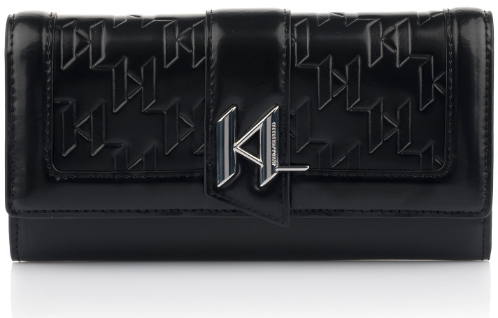 Karl Lagerfeld peňaženka K SADDLE CHAIN CONT. FLAP WT None čierna