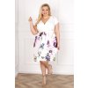 Molet Dámske kvetované šaty pre moletky so zaväzovaním v páse Farba: Biela, Veľkosť molet: 46