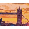 ZUTY Maľovanie podľa čísel - LONDÝNSKY TOWER BRIDGE PRI ZÁPADE SLNKA Rámovanie: vypnuté plátno na rám, Rozmer: 40x50 cm