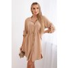 Fashionweek Šaty so zapínaním na gombíky a zaväzovaním v páse K16 Farba: CAPPUCCINO, Veľkosť: Universal