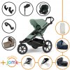 Set 11v1 Thule Urban Glide 3 Mist green s magnetickou sponou + madlo + vanička Tinted Taupe + JOMK príslušenstvo + autosedačka Cybex s ISOFIX základňou a adaptérmi Thule