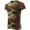 MALFINI ADLER 144 CAMOUFLAGE PÁNSKE BAVLNENÉ HNEDÉ TRIČKO 33 - S