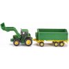 Siku 1843 Traktor John Deere s predným nakladačom a prívesom, 22 cm