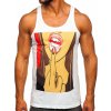 Biele pánske tank top tričko boxerského strihu s potlačou Bolf 143026