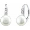 Silvego Strieborné náušnice CASSIDY s bielou prírodnou perlou LPSP0639