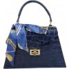 NovaKabelka.sk Flavia Cocco Blu kožená talianska crossbody kabelka modrá