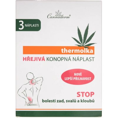 Cannaderm thermolka hřejivá konopná náplast 3 ks