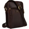 Peterson pánska crossbody taška z hladkej prírodnej kože tmavohnedá PTN 704-OPU UNI PTN 704-OPU